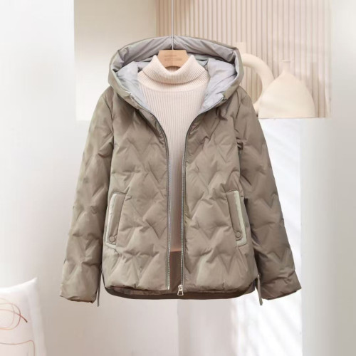 2025秋冬季新款羽絨服女寬松保暖時尚短款潮流百搭連帽白鴨絨外套 2025秋冬季新款羽絨服女寬松保暖時尚短款潮流百搭連帽白鴨絨外套