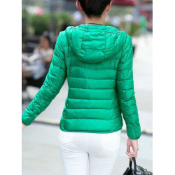 綠色今年爆款羽絨服女新款輕薄短款時尚休閒大碼連帽白鴨絨麥綠色