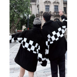 情侶裝秋冬小衆設計感新款ins超火羊羔毛外套高級感加厚棉衣棉服