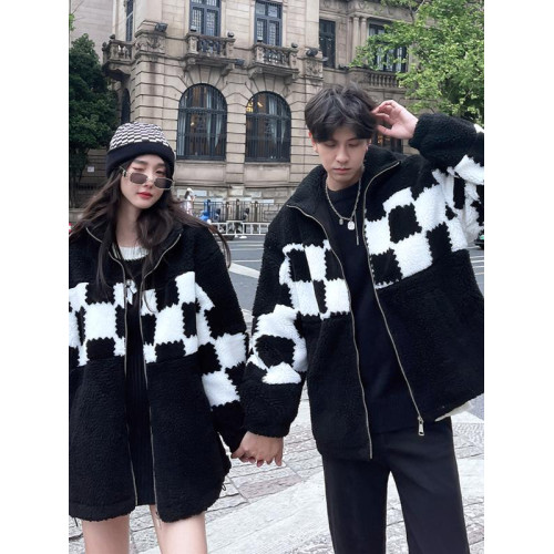 情侶裝秋冬小衆設計感新款ins超火羊羔毛外套高級感加厚棉衣棉服 情侶裝秋冬小衆設計感新款ins超火羊羔毛外套高級感加厚棉衣棉服