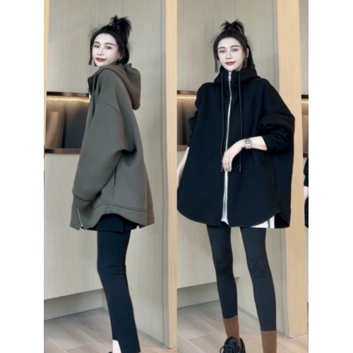 歐貨高品質雙向拉鍊衛衣2025秋季新款大碼胖妹妹時尚休閒顯瘦外套 歐貨高品質雙向拉鍊衛衣2025秋季新款大碼胖妹妹時尚休閒顯瘦外套