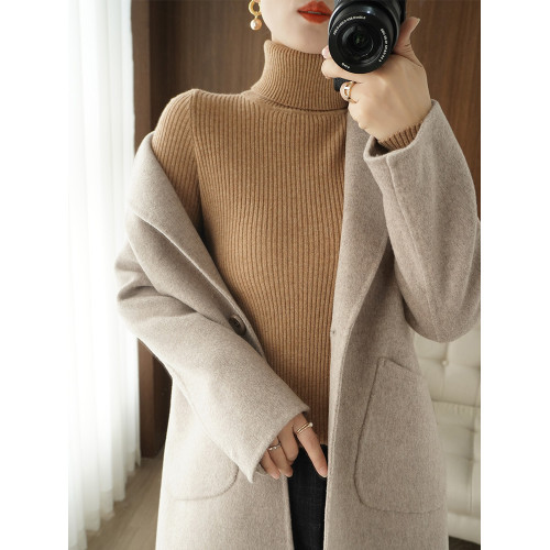 不起球配大衣的高領毛衣女秋冬新款修身加厚內搭羊毛衫針織打底衫 不起球配大衣的高領毛衣女秋冬新款修身加厚內搭羊毛衫針織打底衫