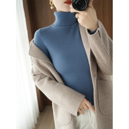 不起球配大衣的高領毛衣女秋冬新款修身加厚內搭羊毛衫針織打底衫 不起球配大衣的高領毛衣女秋冬新款修身加厚內搭羊毛衫針織打底衫