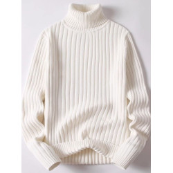 冬季男士高領毛衣潮流修身加厚打底衫青年長領純色百搭麻花針織衫