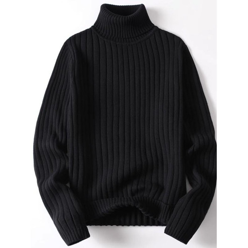 冬季男士高領毛衣潮流修身加厚打底衫青年長領純色百搭麻花針織衫