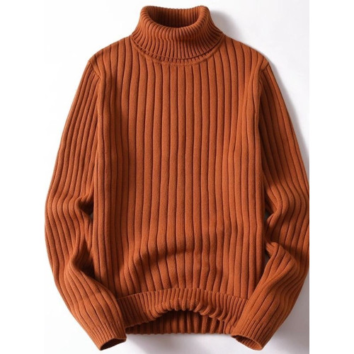 冬季男士高領毛衣潮流修身加厚打底衫青年長領純色百搭麻花針織衫