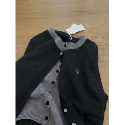 版型超適合!!假兩件針織衫秋冬季少女學院風軟糯糯開衫毛衣外套 版型超適合!!假兩件針織衫秋冬季少女學院風軟糯糯開衫毛衣外套