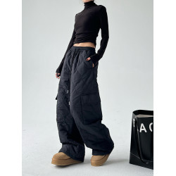 冬季戶外抗寒保暖棉褲女2025冬裝新款復古加厚工裝沖鋒休閒褲子