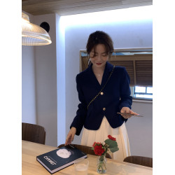 短款西裝外套女春秋設計感小個子薄款休閒心機英倫風長袖西服上衣