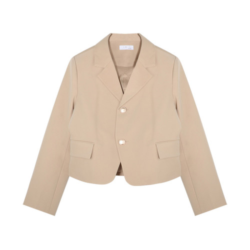 短款西裝外套女春秋設計感小個子薄款休閒心機英倫風長袖西服上衣 短款西裝外套女春秋設計感小個子薄款休閒心機英倫風長袖西服上衣