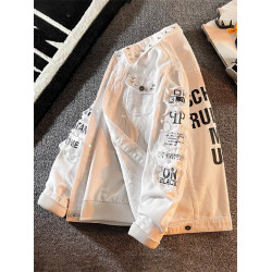 潮牌黑色牛仔外套男士春秋冬季2025新款韓版潮流痞帥休閒夾克男款