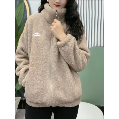 加絨一體絨外套女秋冬休閒減齡洋氣加厚立領顆粒絨保暖羊羔毛棉衣 加絨一體絨外套女秋冬休閒減齡洋氣加厚立領顆粒絨保暖羊羔毛棉衣