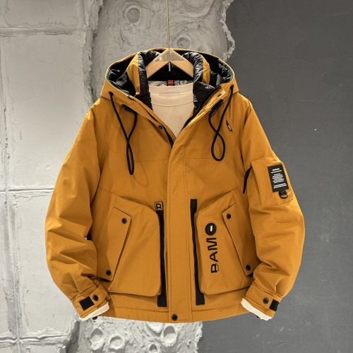 冬季連帽羽絨服男潮牌時尚防風抗寒白鴨絨沖鋒衣拼接加厚保暖外套 冬季連帽羽絨服男潮牌時尚防風抗寒白鴨絨沖鋒衣拼接加厚保暖外套