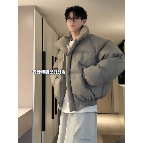 美式復古髒髒短款羽絨服男款冬季加厚立領麵包服cleanfit棉衣外套 美式復古髒髒短款羽絨服男款冬季加厚立領麵包服cleanfit棉衣外套