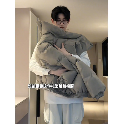 美式復古髒髒短款羽絨服男款冬季加厚立領麵包服cleanfit棉衣外套 美式復古髒髒短款羽絨服男款冬季加厚立領麵包服cleanfit棉衣外套