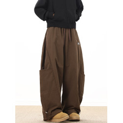 BWKA美拉德棕色加絨彎刀棉褲女男冬季潮牌復古加厚防寒保暖滑雪褲