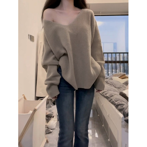 2025新款v領毛衣女秋冬慵懶風高級感內搭打底衫寬松加厚針織上衣 2025新款v領毛衣女秋冬慵懶風高級感內搭打底衫寬松加厚針織上衣