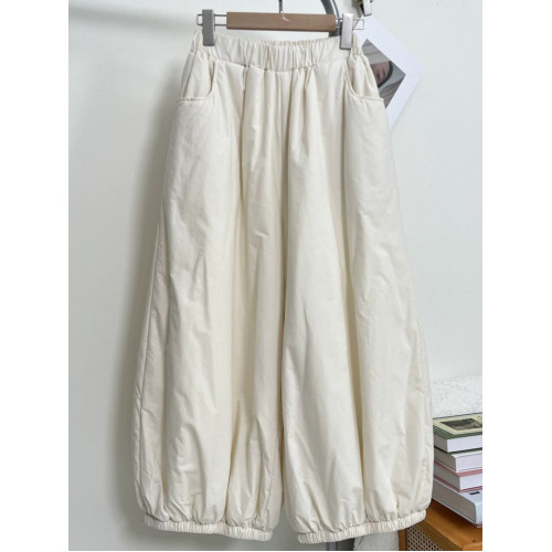 日系復古加棉燈籠褲女冬季松緊腰寬松大版棉褲防風束腳休閒濶腿褲 日系復古加棉燈籠褲女冬季松緊腰寬松大版棉褲防風束腳休閒濶腿褲