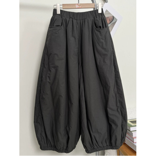 日系復古加棉燈籠褲女冬季松緊腰寬松大版棉褲防風束腳休閒濶腿褲 日系復古加棉燈籠褲女冬季松緊腰寬松大版棉褲防風束腳休閒濶腿褲