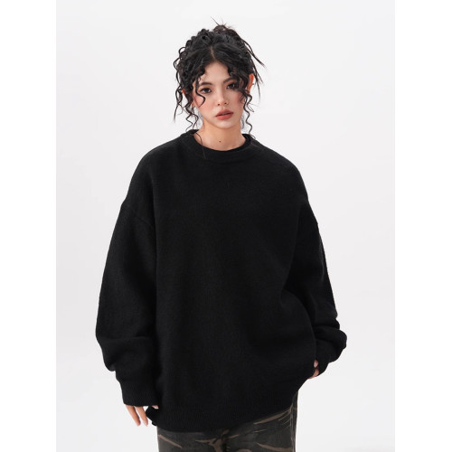 BWKA新年安可拉紅毛衣女男秋冬季復古重磅加厚線衣寬松慵懶針織衫 BWKA新年安可拉紅毛衣女男秋冬季復古重磅加厚線衣寬松慵懶針織衫