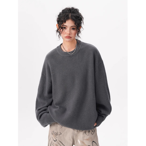 BWKA新年安可拉紅毛衣女男秋冬季復古重磅加厚線衣寬松慵懶針織衫 BWKA新年安可拉紅毛衣女男秋冬季復古重磅加厚線衣寬松慵懶針織衫