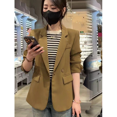 高級感西裝外套女2025春季新款韓版時尚寬松洋氣後背開叉西服上衣 高級感西裝外套女2025春季新款韓版時尚寬松洋氣後背開叉西服上衣