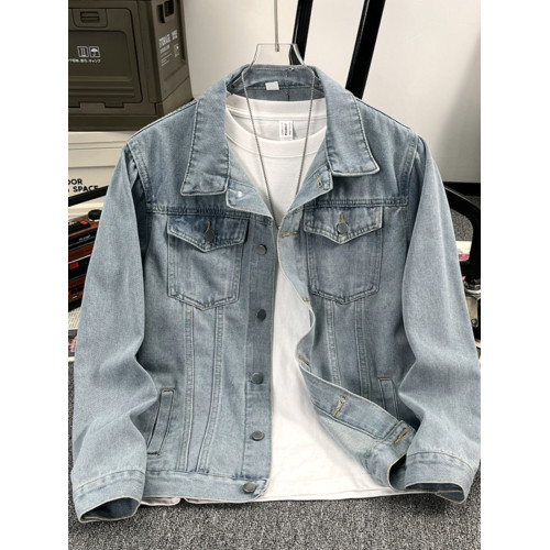 美式水洗牛仔夾克男寬松潮牌vibe工裝上衣春夏季休閒百搭情侶外套 美式水洗牛仔夾克男寬松潮牌vibe工裝上衣春夏季休閒百搭情侶外套