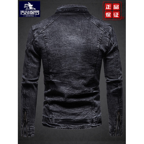 保羅復古牛仔外套男立領夾克秋冬季加絨潮牌修身韓版潮流帥氣衣服 保羅復古牛仔外套男立領夾克秋冬季加絨潮牌修身韓版潮流帥氣衣服