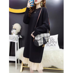 加厚長款過膝毛衣裙女外穿2024秋冬季新款慵懶風設計感針織連衣裙