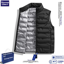 石墨烯羽絨背心男款冬季輕薄保暖立領防風戶外跑步坎肩馬甲外套女