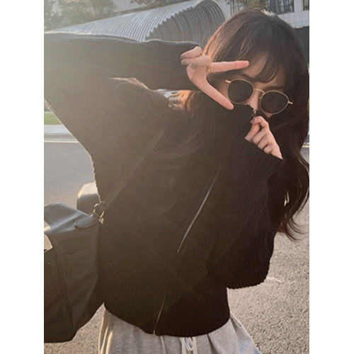 小香風高領針織開衫毛衣外套女裝秋冬新款洋氣減齡打底上衣外穿厚 小香風高領針織開衫毛衣外套女裝秋冬新款洋氣減齡打底上衣外穿厚