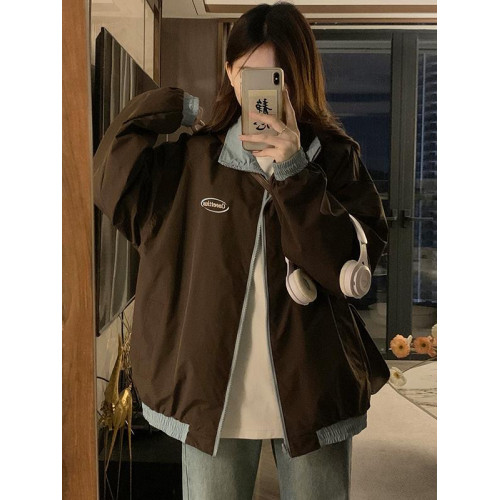 美式復古三條杠雙面穿外套男女春秋款ins潮牌寬松情侶夾克棒球服 美式復古三條杠雙面穿外套男女春秋款ins潮牌寬松情侶夾克棒球服