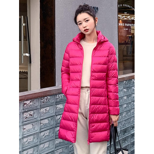 2025冬新款脫卸帽修身連帽大碼白鴨絨外套輕薄防寒羽絨服女中長款 2025冬新款脫卸帽修身連帽大碼白鴨絨外套輕薄防寒羽絨服女中長款