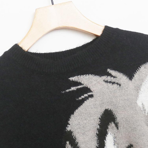 秋冬季女裝毛衣圓領卡通動漫刺綉洋氣百搭親膚保暖個性針織衫 秋冬季女裝毛衣圓領卡通動漫刺綉洋氣百搭親膚保暖個性針織衫