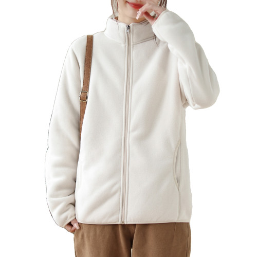 秋冬搖粒絨外套媽媽裝加絨加厚保暖上衣休閒百搭雙面絨開衫夾克女 秋冬搖粒絨外套媽媽裝加絨加厚保暖上衣休閒百搭雙面絨開衫夾克女