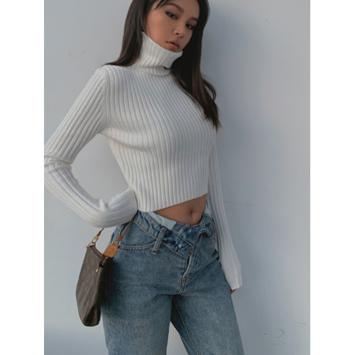 自製ins復古性感高腰短款高領毛衣女洋氣內搭外穿打底衫針織保暖 自製ins復古性感高腰短款高領毛衣女洋氣內搭外穿打底衫針織保暖