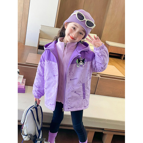 女小童三合一沖鋒衣秋冬款女寶寶夾棉外套冬裝小女孩庫洛米兩件套 女小童三合一沖鋒衣秋冬款女寶寶夾棉外套冬裝小女孩庫洛米兩件套