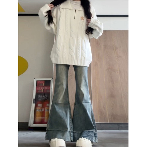 慵懶風高級感寬松套頭白色毛衣秋冬女小個子2025新款加厚外穿毛衫 慵懶風高級感寬松套頭白色毛衣秋冬女小個子2025新款加厚外穿毛衫