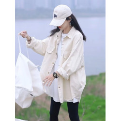 休閒襯衫外套女長袖2025春秋新款小個子爆款寬松慵懶風設計感上衣