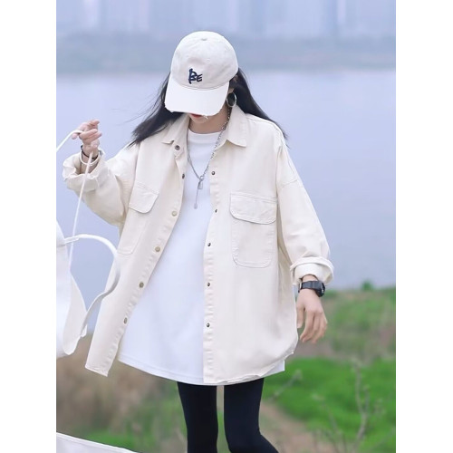 休閒襯衫外套女長袖2025春秋新款小個子爆款寬松慵懶風設計感上衣 休閒襯衫外套女長袖2025春秋新款小個子爆款寬松慵懶風設計感上衣