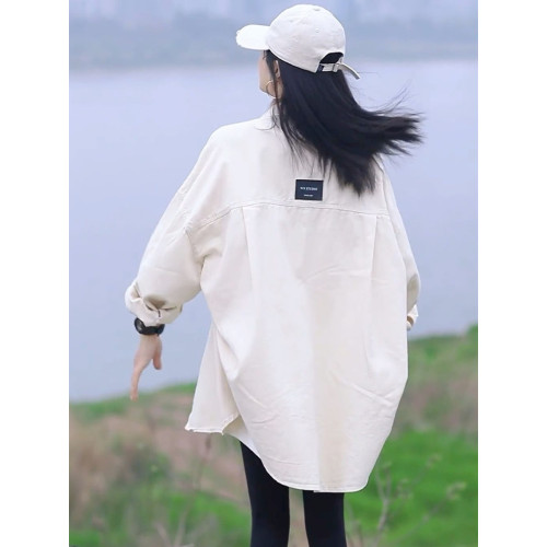 休閒襯衫外套女長袖2025春秋新款小個子爆款寬松慵懶風設計感上衣 休閒襯衫外套女長袖2025春秋新款小個子爆款寬松慵懶風設計感上衣