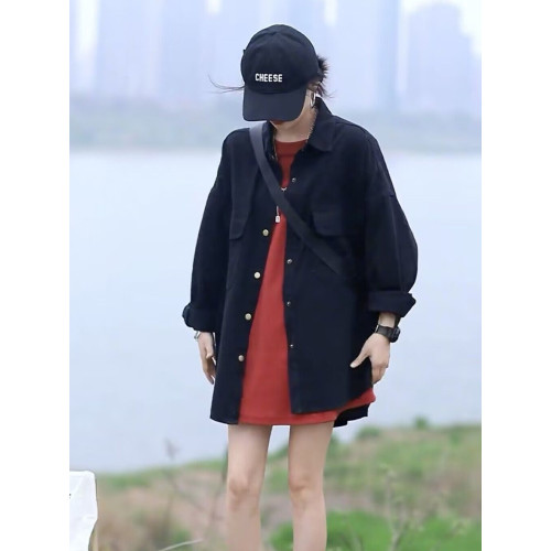 休閒襯衫外套女長袖2025春秋新款小個子爆款寬松慵懶風設計感上衣 休閒襯衫外套女長袖2025春秋新款小個子爆款寬松慵懶風設計感上衣