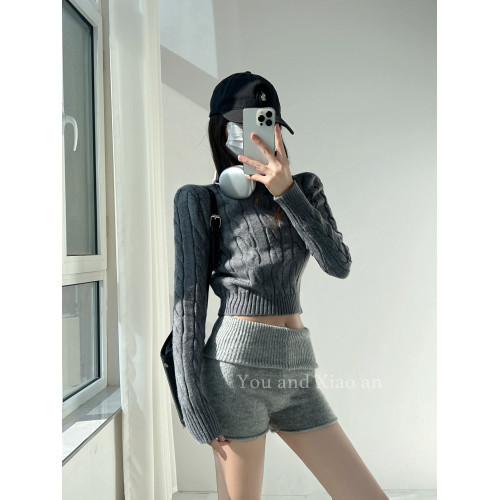 熱辣少女~半高領針織麻花毛衣女秋冬修身顯瘦長袖針織衫短款上衣 熱辣少女~半高領針織麻花毛衣女秋冬修身顯瘦長袖針織衫短款上衣