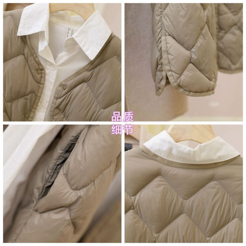 秋冬新款輕薄羽絨馬甲女中長款菱格馬夾內膽保暖背心外穿90白鴨絨 秋冬新款輕薄羽絨馬甲女中長款菱格馬夾內膽保暖背心外穿90白鴨絨