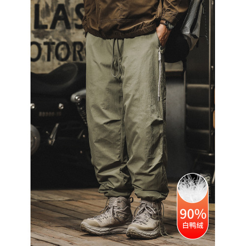 羽絨褲男冬季寬松潮牌美式抽繩繖兵褲男士保暖工裝外穿滑雪棉褲子 羽絨褲男冬季寬松潮牌美式抽繩繖兵褲男士保暖工裝外穿滑雪棉褲子