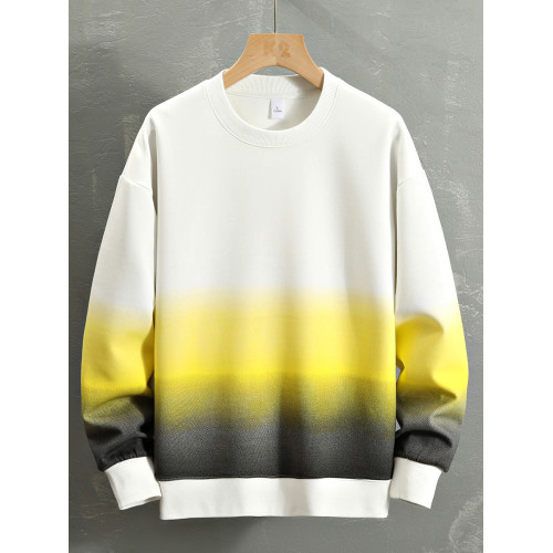 漸變色衛衣男春秋季圓領潮流潮牌長袖T恤帥氣青年休閒百搭打底衫 漸變色衛衣男春秋季圓領潮流潮牌長袖T恤帥氣青年休閒百搭打底衫