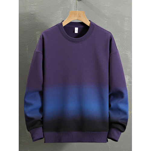 漸變色衛衣男春秋季圓領潮流潮牌長袖T恤帥氣青年休閒百搭打底衫 漸變色衛衣男春秋季圓領潮流潮牌長袖T恤帥氣青年休閒百搭打底衫