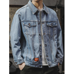 日系復古牛仔外套男春秋季2025新款男生潮牌潮流美式高街寬松夾克