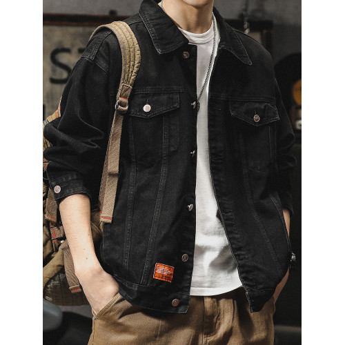 日系復古牛仔外套男春秋季2025新款男生潮牌潮流美式高街寬松夾克 日系復古牛仔外套男春秋季2025新款男生潮牌潮流美式高街寬松夾克