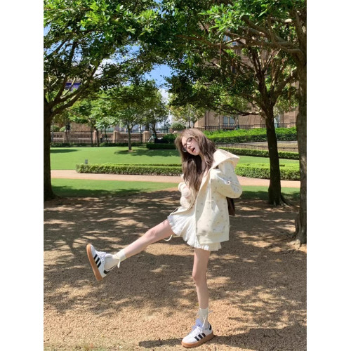 奶fufu學生連帽碎花衛衣外套女2025秋開衫拉鍊寬松休閒學院風秋冬 奶fufu學生連帽碎花衛衣外套女2025秋開衫拉鍊寬松休閒學院風秋冬